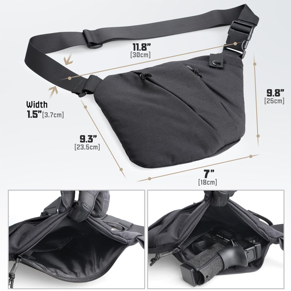 حقيبة حمل بندقية تكتيكية مخفية - مراجعة Edc Pistol Carry Bag وسعره